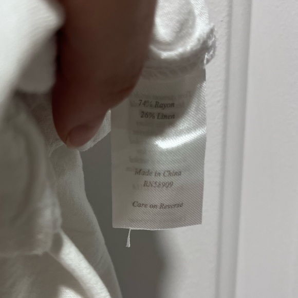 Edgehill Collection White Linen Shortall Overalls Size 18 Month Adjustable Strap - Picture 12 of 16